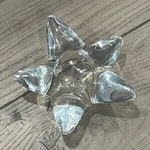 Orrefors Candle Holder Lead Crystal Star Shaped Votive Sweden